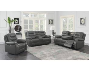 Flamenco Power Living Room Set in Charcoal