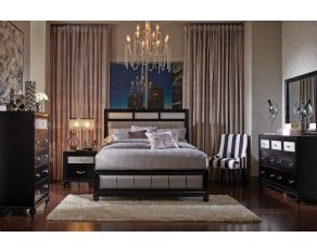 Barzini Upholstered Bedroom Set in Black and Grey