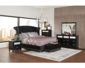 Barzini Upholstered Bedroom Set in Black