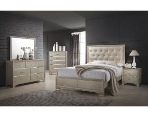 Beaumont Upholstered Bedroom Set in Champagne