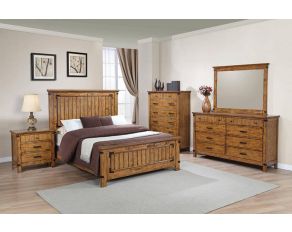 Coaster Brenner Panel Bedroom Set in Rustic Honey