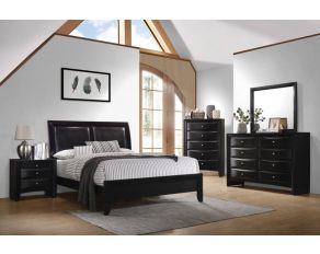 Briana Upholstered Panel Bedroom Set in Black