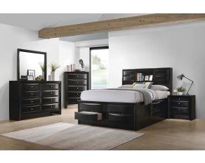 Briana Bookcase Bedroom Set in Black