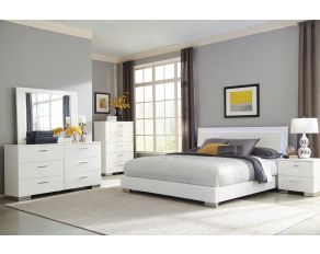 Felicity Platform Bedroom Set in Glossy White