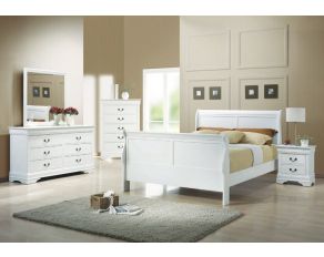 Louis Philippe Sleigh Bedroom Set in White
