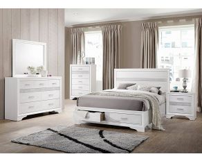 Miranda Storage Bedroom Set in White