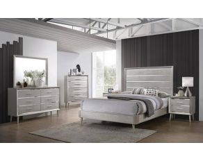 Ramon Panel Bedroom Set in Metallic Sterling