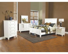 Sandy Beach Panel Bedroom Set in White