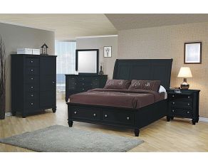 Coaster Sandy Beach Storage Bedroom Set in Black