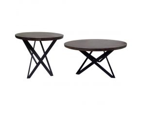 Occasional Table Living Room Set in Smoke Grey Black