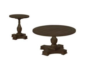 Round Occasional Table Living Room Set in Coffee