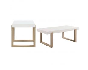 Occasional Table Living Room Set in White High Gloss