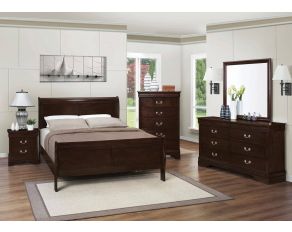 Louis Philippe Sleigh Bedroom Set in Cappuccino