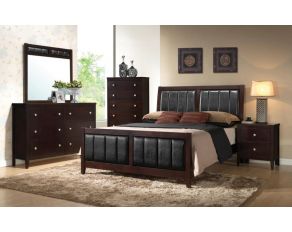 Carlton Upholstered Bedroom Set in Cappuccino And Black