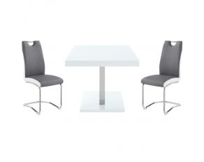 Brooklyn Dining Set in White High Gloss