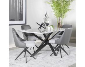 Paulita Dining Set in White and Gray