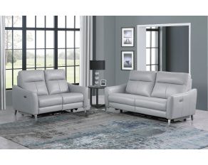 Derek Power Living Room Set in Light Grey