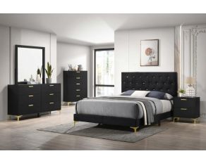 Kendall Upholstered Bedroom Set in Black