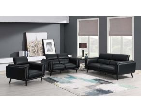 Shania Living Room Set in Black