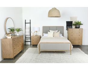 Arini Upholstered Bedroom Set in Sand Wash and Grey