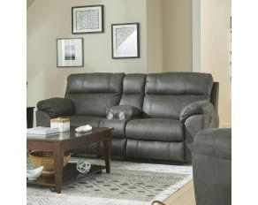 Atlas Reclining Console Loveseat in Charcoal