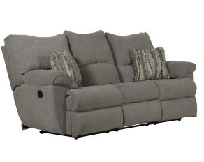 Sadler Lay Flat Reclining Sofa with Drop Down Table in Mica