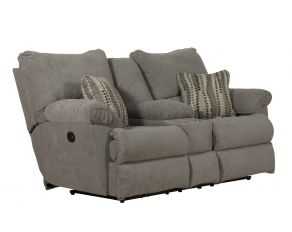 Sadler Power Lay Flat Reclining Console Loveseat in Mica