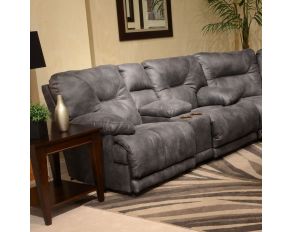 Voyager Lay Flat Console Reclining Loveseat in Slate