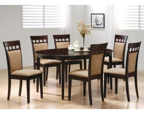 Gabriel Oval Dining Room Set in Cappuccino