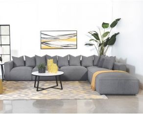 Jennifer Sectional Living Room Set in Grey