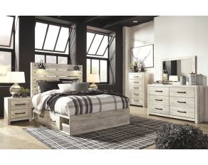 Cambeck 4 Storage Drawers Bedroom Collection in Whitewash