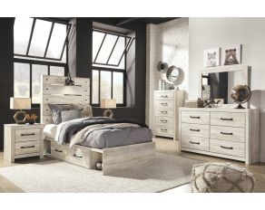 Cambeck 2 Storage Drawer Bedroom Collection in Whitewash