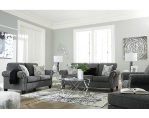 Agleno Living Room Set in Charcoal
