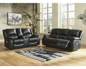 Calderwell Power Reclining Living Room Set in Black