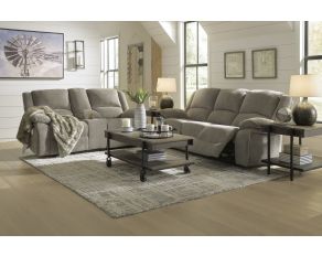 Draycoll Power Reclining Living Room Set in Pewter