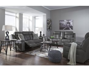 Ashley Furniture Jesolo Reclining Living Room Set in Dark Grey
