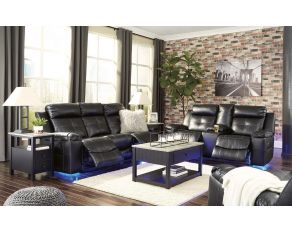 Ashley Furniture Kempten Reclining Living Room Set in Black