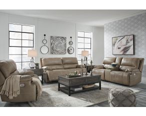 Ricmen Power Reclining Living Room Set in Putty