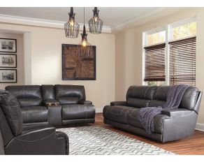 McCaskill Contemporary Reclining Living Room Set in Gray