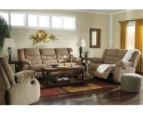 Ashley Furniture Tulen Reclining Living Room Set in Mocha