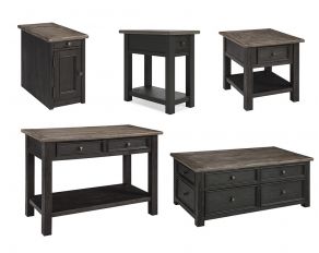 Tyler Creek Occasional Table Set in Grayish Brown and Black