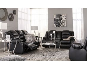Ashley Furniture Vacherie Reclining Living Room Set in Black