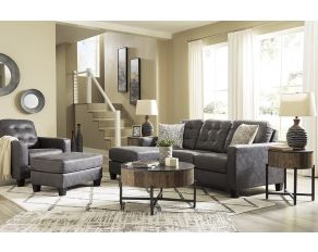 Venaldi Living Room Set in Gunmetal Gray