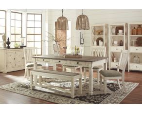 Ashley Furniture Bolanburg Rectangular Dining Set in White/Gray Finish