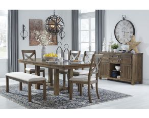 Moriville Dining Room Set in Grayish Brown