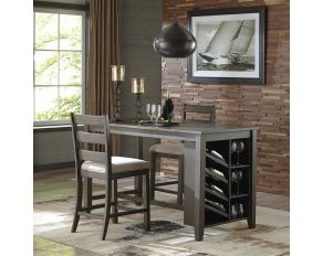 Rokane Counter Height Table Set in Light Brown