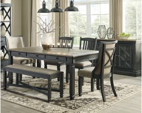 Tyler Creek Dining Room Set in Black and Gray