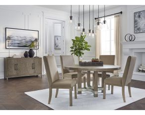 Chrestner Round Dining Set in Gray