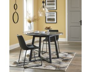 Centiar Round Dining Room Set in Gray and Black