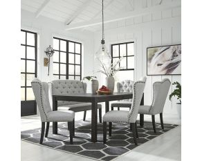 Jeanette Dining Room Set in Dark Brown and White